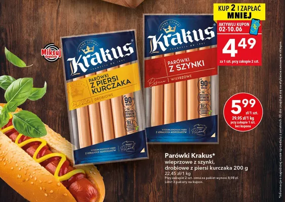 Parówki Krakus promocja w LEWIATAN