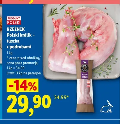 Królik tuszka z podrobami Rzeźnik promocja w Lidl