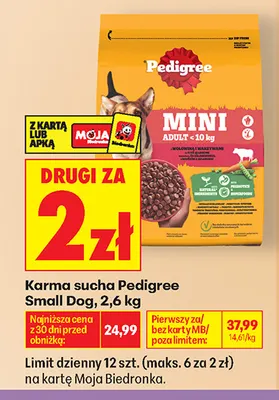 Karma sucha Pedigree Small Dog promocja w Biedronka