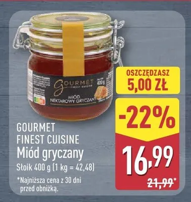 Miód gryczany GOURMET FINEST CUISINE promocja w Aldi