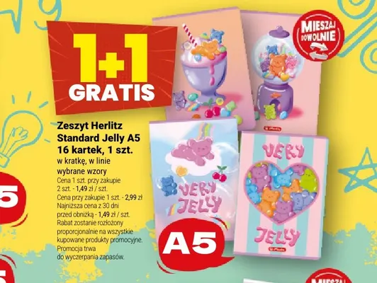 Zeszyt Herlitz Standard Jelly A5 16 kartek w kratkę promocja w Twój Market