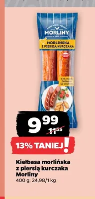 Kiełbasa morlińska z piersią kurczaka Morliny promocja w Netto