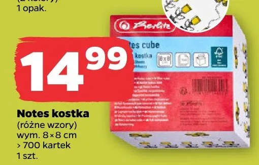 Notes kostka Herlitz promocja w Netto