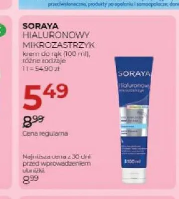 Krem do rąk Soraya Hialuronowy Mikrozastrzyk promocja w Drogerie Jawa