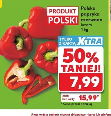 Papryka czerwona luzem promocja w Kaufland
