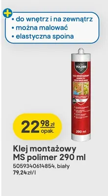 Klej montażowy Ms polimer biały Volden promocja w Castorama
