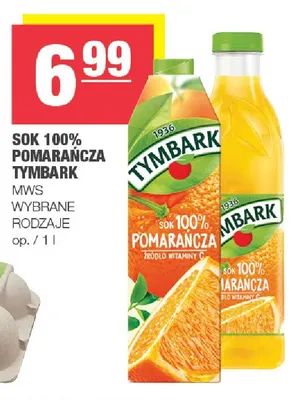 Sok pomarańcza Tymbark 100% promocja w SPAR