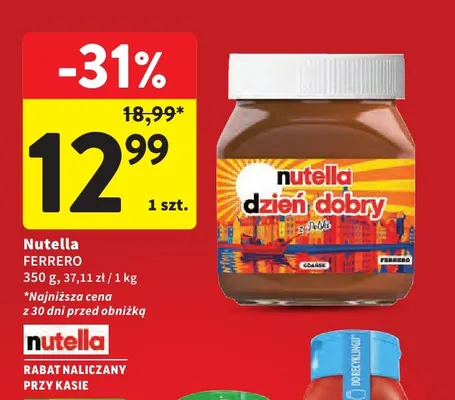 Krem Nutella Ferrero promocja w Intermarche