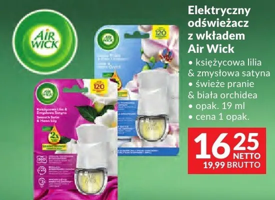 Elektryczny odświeżacz z wkładem Air Wick księżycowa lilia & zmysłowa satyna/świeże pranie & biała orchidea promocja w Makro
