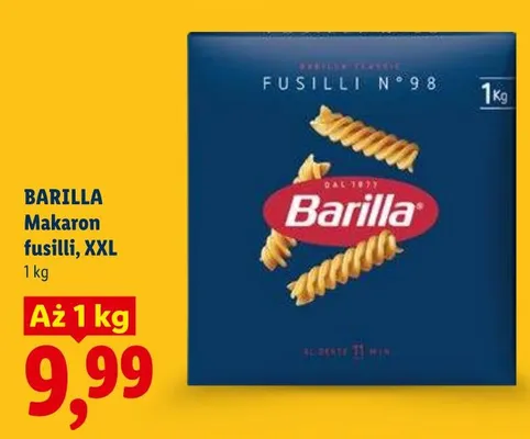Makaron fusilli xxl Barilla promocja w Lidl