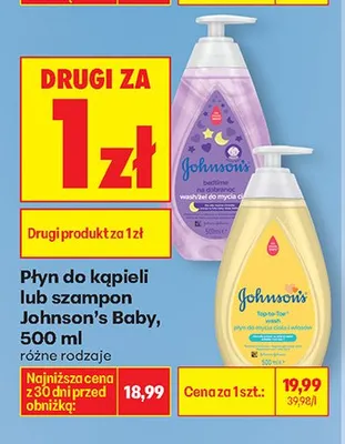 Szampon Johnson's Baby, 500 ml, różne rodzaje promocja w Biedronka