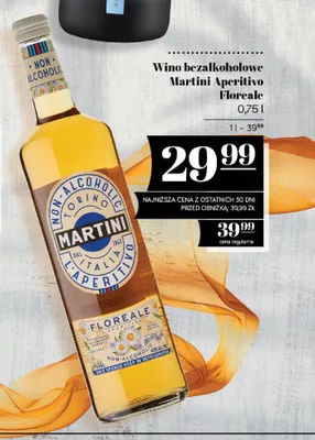Wino bezalkoholowe Martini Aperitivo Floreale promocja w POLOmarket