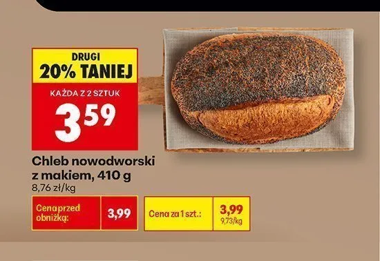 Chleb nowodworski z makiem promocja w Biedronka