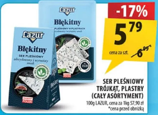 Ser pleśniowy w plastrach Łazur Błękitny promocja w Arhelan