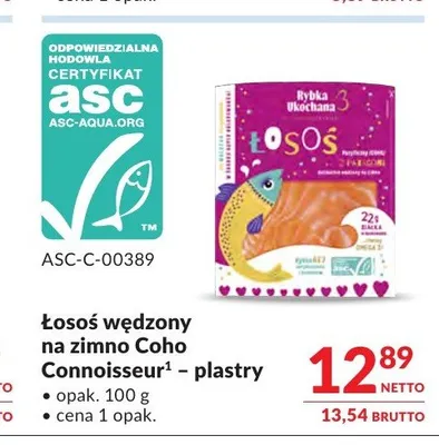 Łosoś wędzony na zimno Coho Connoisseur plastry promocja w Makro