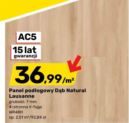 Panel podłogowy Dąb Natural Lausanne promocja w Bricomarche