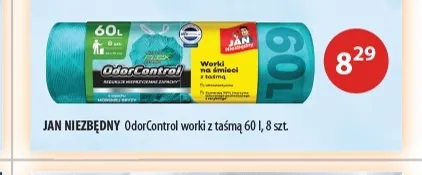 Worki z taśmą OdorControl 60 l Jan Niezbędny promocja w Drogerie Laboo