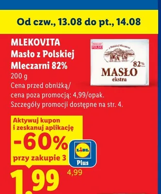 Masło ekstra z Polskiej Mleczarni promocja w Lidl