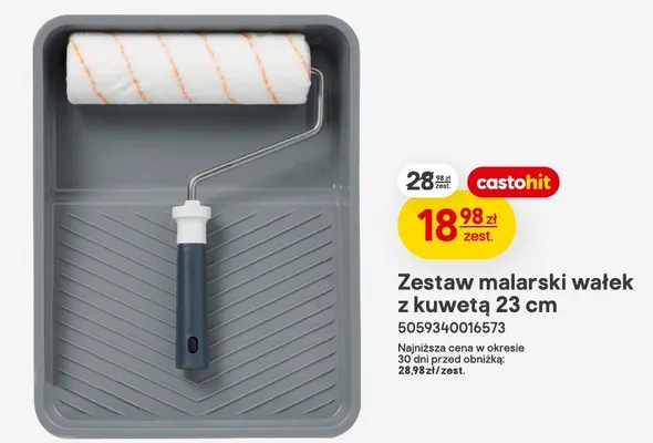 Zestaw malarski wałek z kuwetą 23cm promocja w Castorama