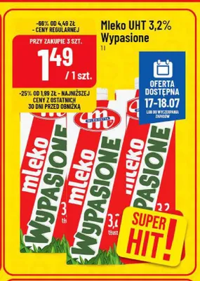 Mleko UHT 3,2% Mlekovita Wypasione promocja w POLOmarket