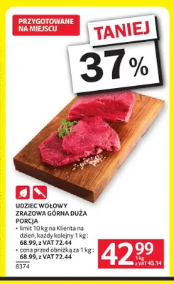 Udziec wołowy zrazowa górna duża porcja promocja w Selgros