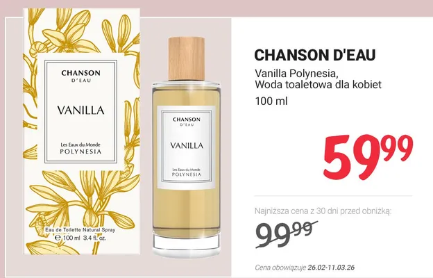 Vanilla Polynesia, woda toaletowa dla kobiet promocja w Rossmann