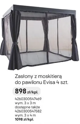 Zasłony z moskitierą do pawilonu Evisa promocja w Castorama