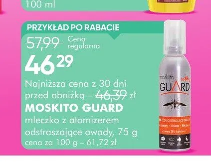 Mleczko z atomizerem odstraszające owady Moskito Guard promocja w Super-Pharm