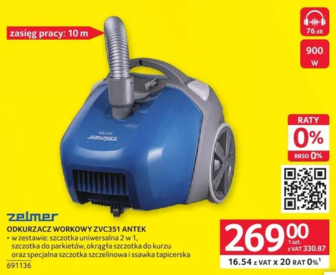 Odkurzacz workowy Zelmer ZVC351 Antek promocja w Selgros