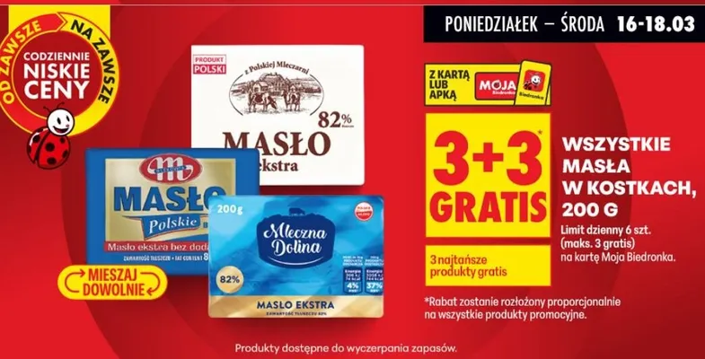 Masło ekstra promocja w Biedronka