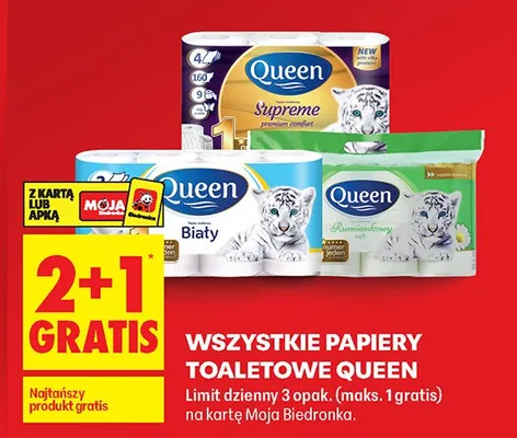 Wszystkie papiery toaletowy 2+1 GRATIS promocja w Biedronka