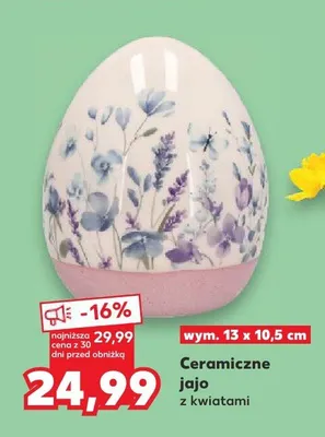 Ceramiczne jajo z kwiatami promocja w Kaufland