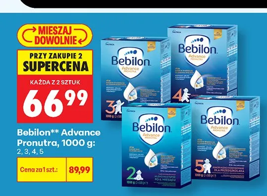 Mleko modyfikowane Bebilon Advance Pronutra 5 promocja w Biedronka
