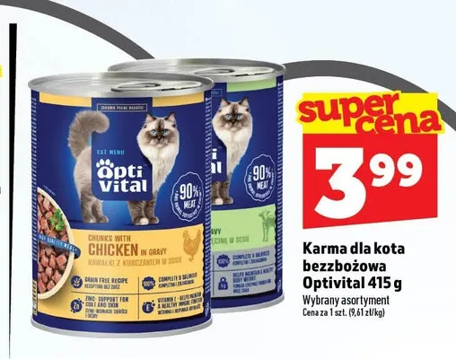 Karma dla kota bezzbożowa Opti Vital z łososiem w sosie promocja w TOPAZ
