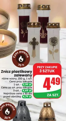 Znicz plastikowy zalewany promocja w Dino