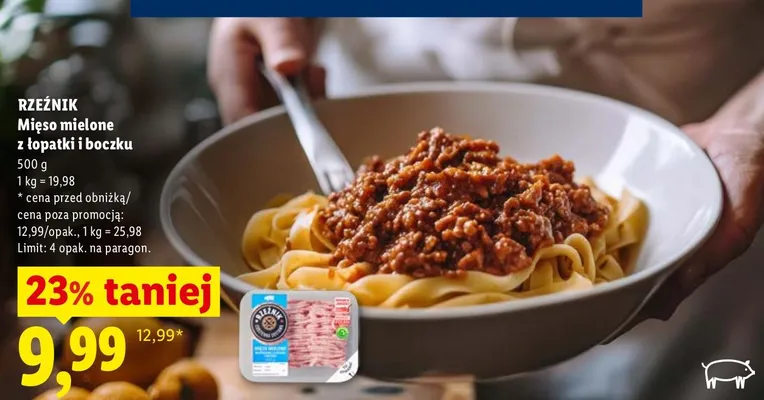 Mięso mielone z łopatki i boczku promocja w Lidl