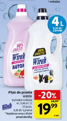 Płyn do prania Wirek promocja w Intermarche