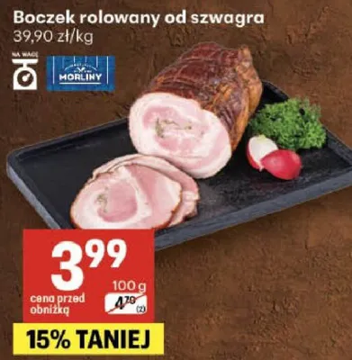Boczek rolowany od szwagra promocja w Delikatesy Centrum