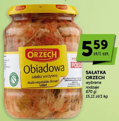 Sałatka warzywna obiadowa Orzech promocja w Groszek