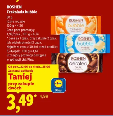Czekolada bubble napowietrzana ciemna Roshen promocja w Lidl