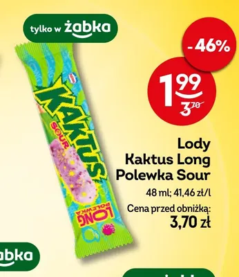 Lody Kaktus Long Polewka Sour promocja w Żabka