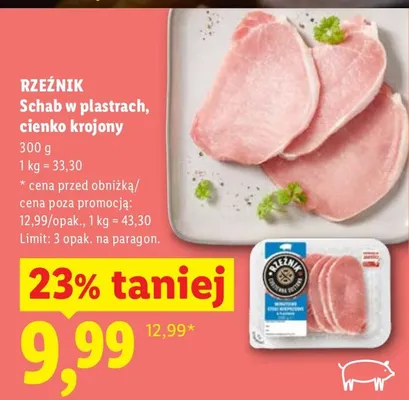 Schab w plastrach, cienko krojony promocja w Lidl