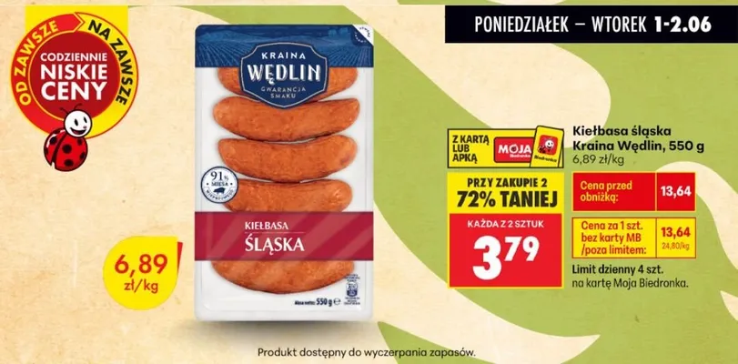 Kiełbasa śląska na grilla promocja w Biedronka