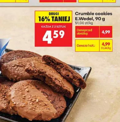 Crumble cookies E.Wedel promocja w Biedronka