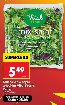 Mix sałat w stylu włoskim Vital Fresh promocja w Biedronka
