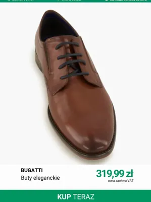 Buty eleganckie Bugatti promocja w Deichmann