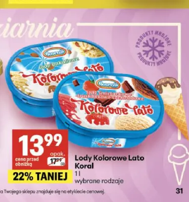 Lody Kolorowe Lato bakaliowe promocja w Delikatesy Centrum