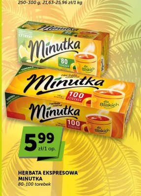 Herbata ekspresowa Minutka o smaku cytrynowym promocja w Groszek