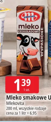Mleko UHT smakowe Mlekovita promocja w Leclerc