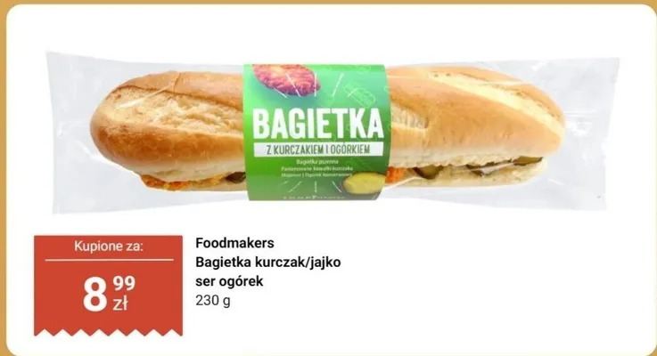 Bagietka z kurczakiem/jajko ser ogórek promocja w Dino